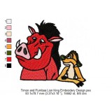 Timon and Pumbaa Lion King Embroidery Design